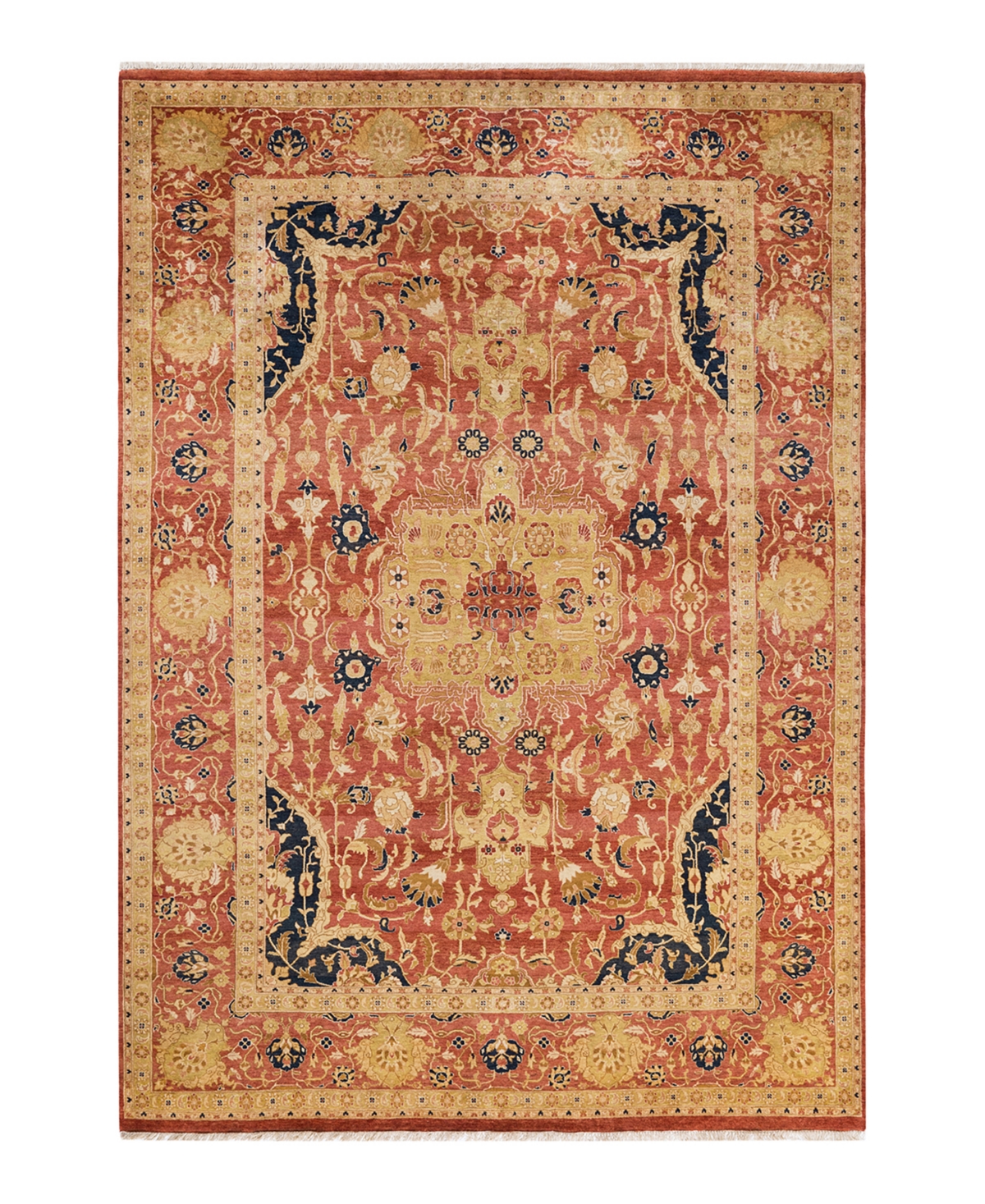 Closeout! Adorn Hand Woven Rugs Mogul M1462 6'1in x 8'10in Area Rug - Orange