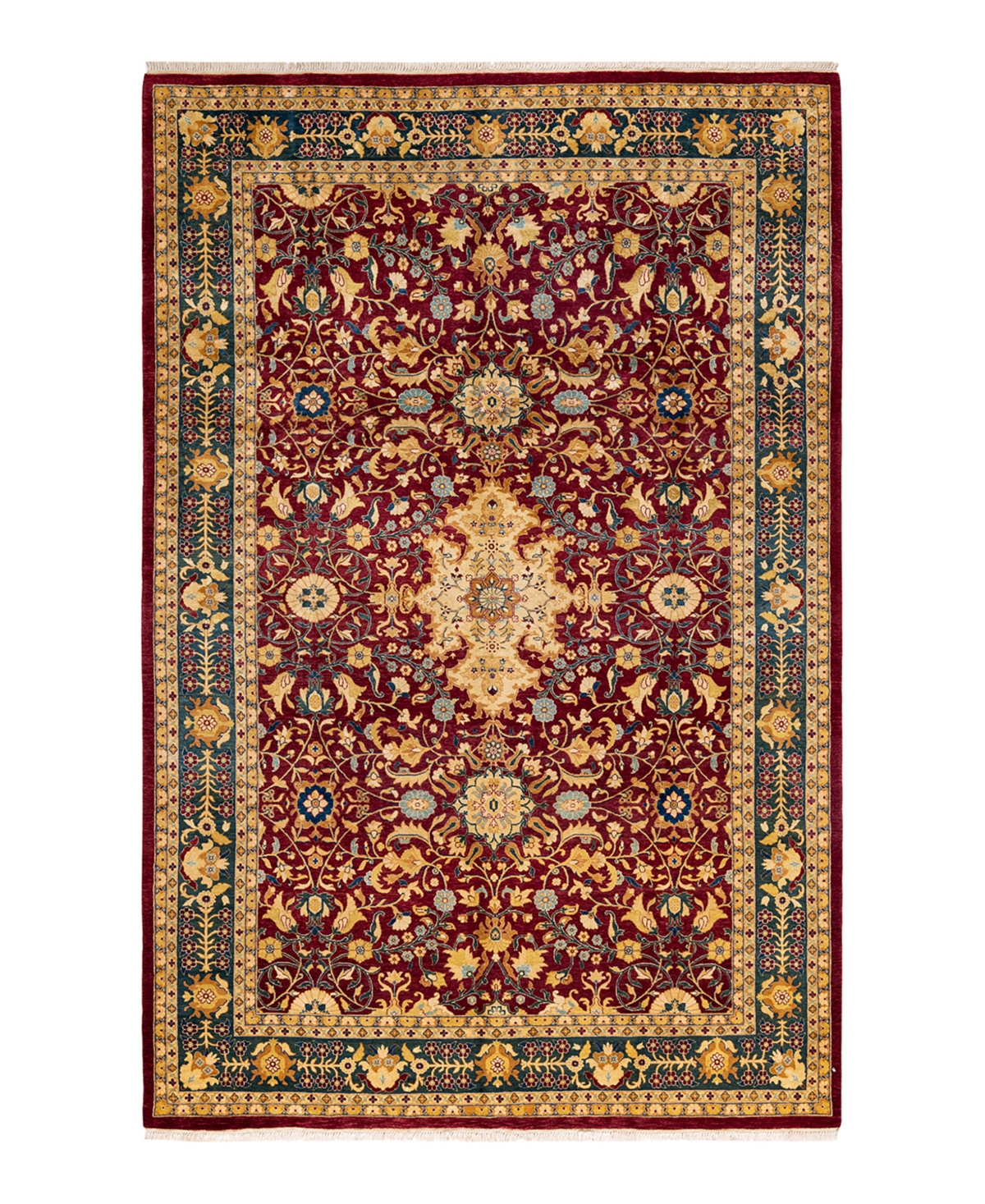 Closeout! Adorn Hand Woven Rugs Mogul M1256 6'1in x 9'4in Area Rug - Burgundy