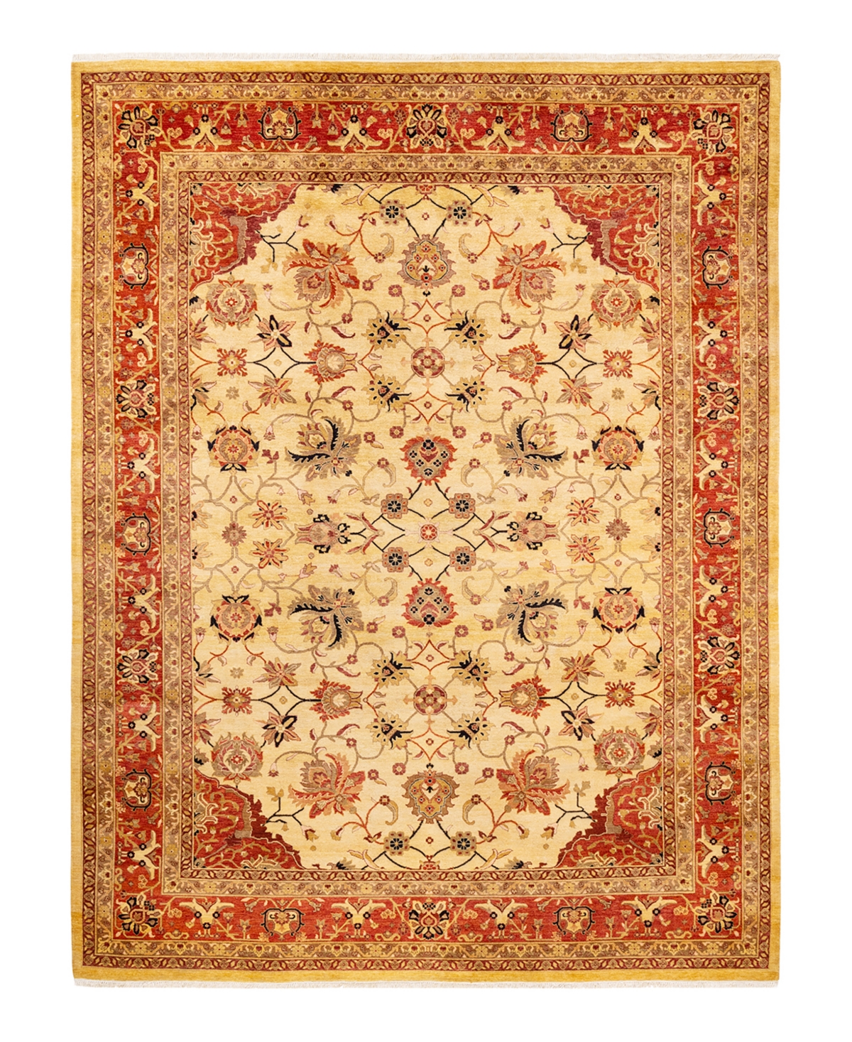 Closeout! Adorn Hand Woven Rugs Eclectic M1478 8'10in x 12' Area Rug - Yellow