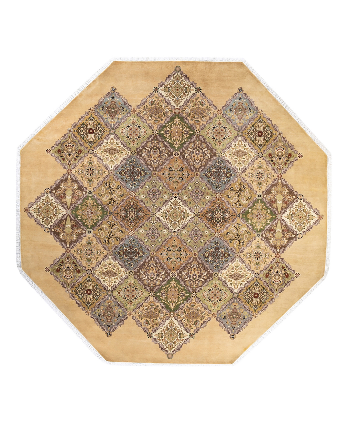 Closeout! Adorn Hand Woven Rugs Mogul M1506 9'1in x 9'1in Octagon Area Rug - Yellow