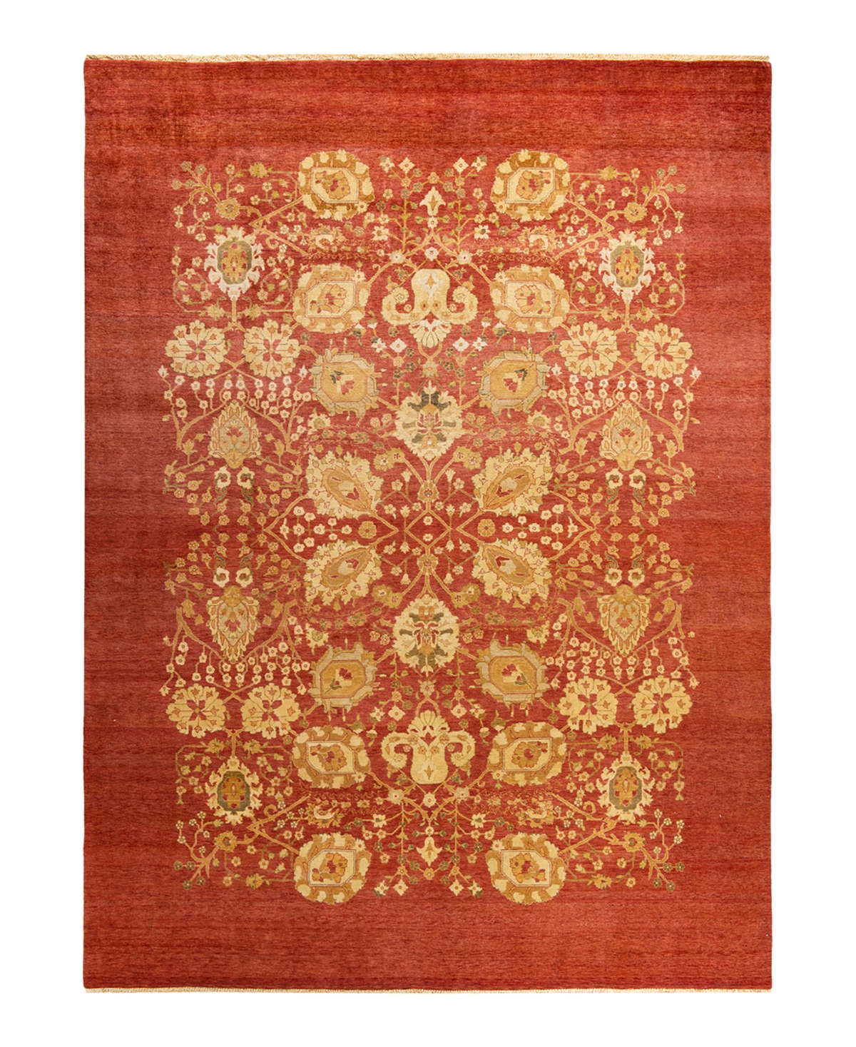 Closeout! Adorn Hand Woven Rugs Eclectic M1367 8'10in x 12'5in Area Rug - Orange