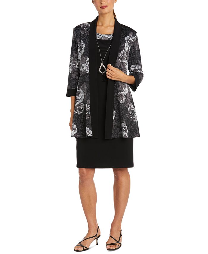 R & M Richards Petite FloralPrint Glitter Jacket & Dress Macy's