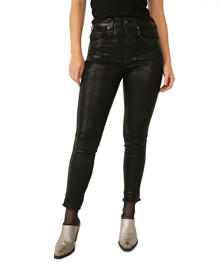 Free People Raw High Rise Coated Skinny Jeans - Macy's
