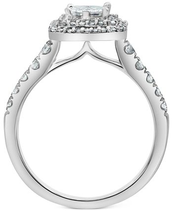 Macy's - Diamond Princess Cluster Halo Engagement Ring (1 ct. t.w.) in 14k White Gold