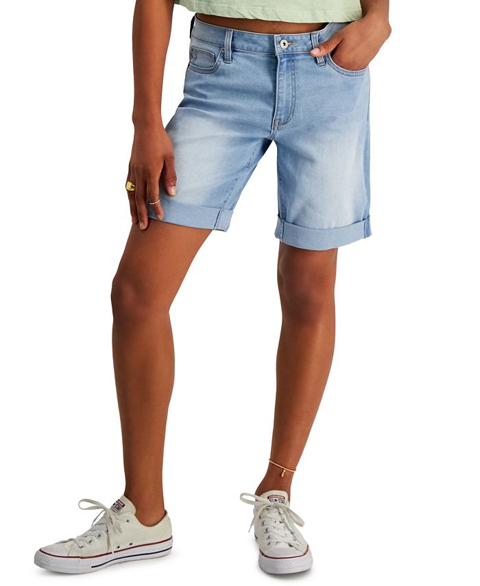 Celebrity Pink Juniors' Cuffed Hem Bermuda Denim Shorts - Macy's