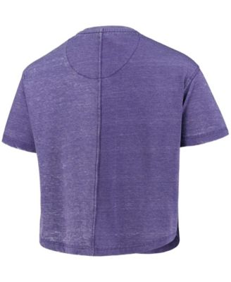 Women's Purple LSU Tigers Edith Vintage-Inspired Burnout Crop T-shirt