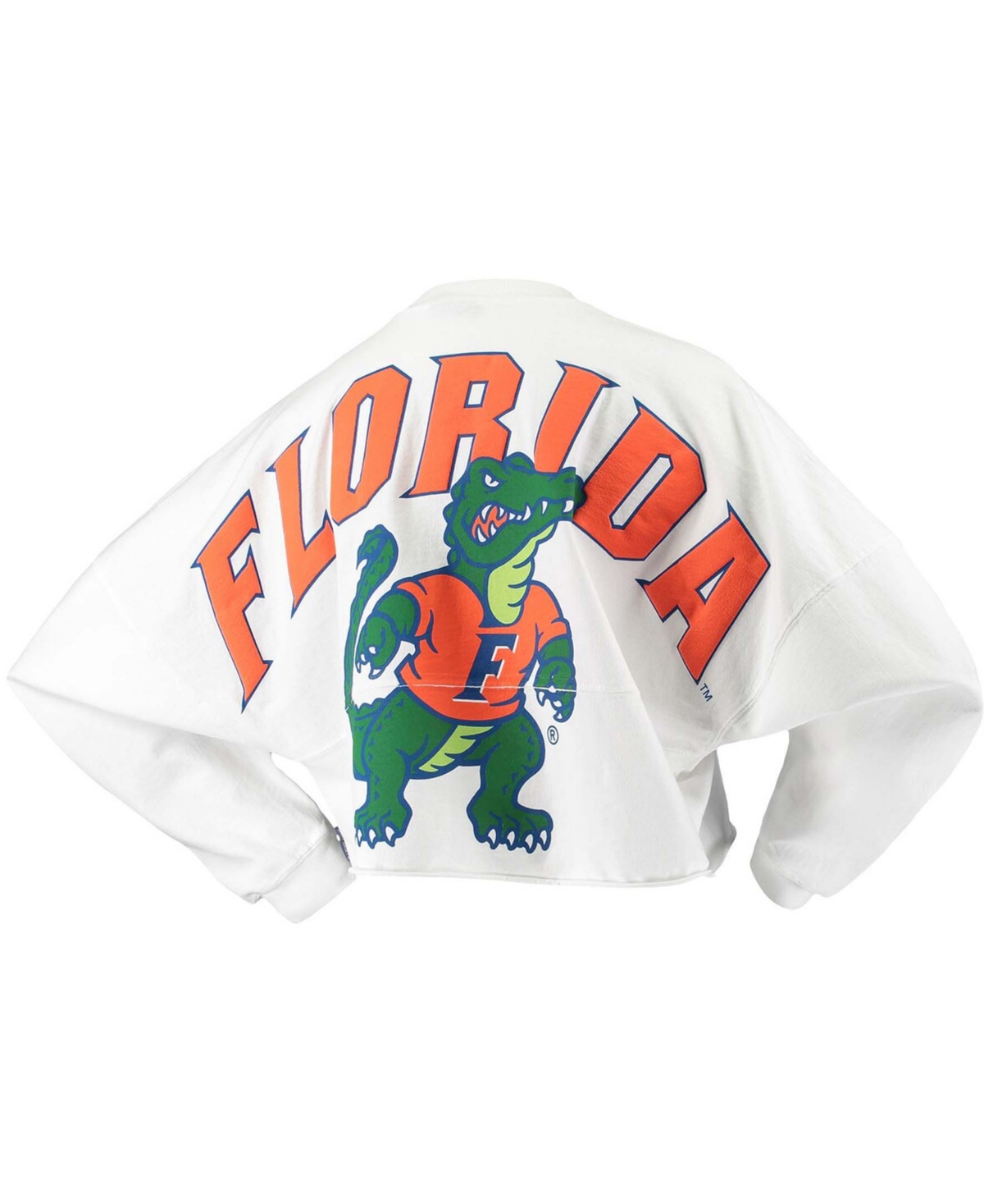 Women'sFlorida Gators Raw Hem Cropped Long Sleeve T-shirt - White