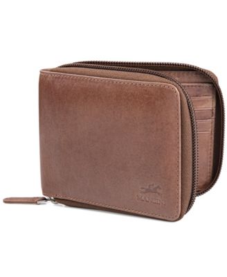 Men's Bellagio Collection Zippered Bifold Wallet with Removable Pass Case
