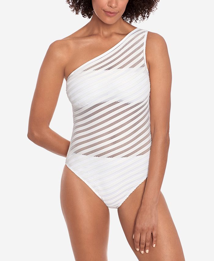 Lauren Ralph Lauren One-Shoulder Tummy-Control One-Piece Swimsuit