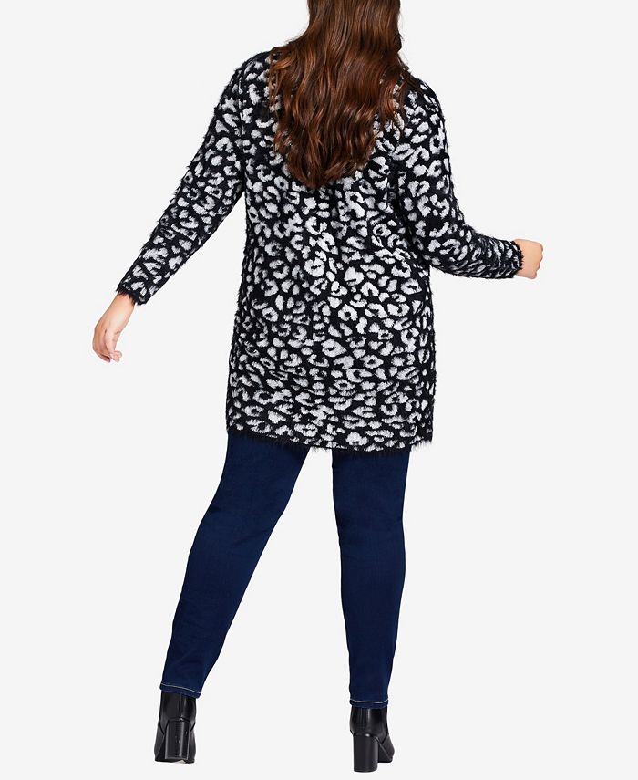 Avenue Plus Size Emeline Animal Print Coatigan Macy's
