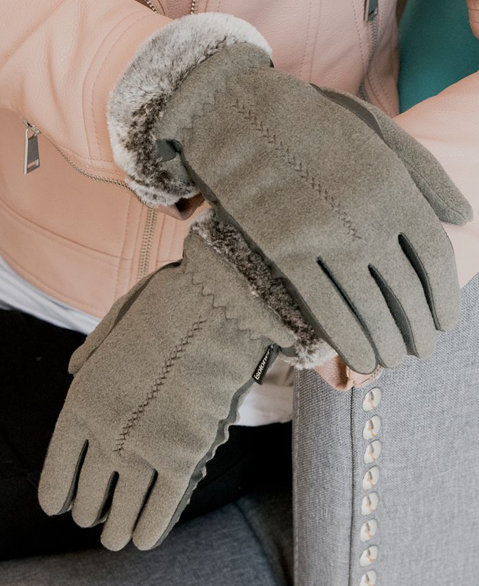 Isotoner Signature Fleece Lined Water Repellent Gloves with Cuff Macy's
