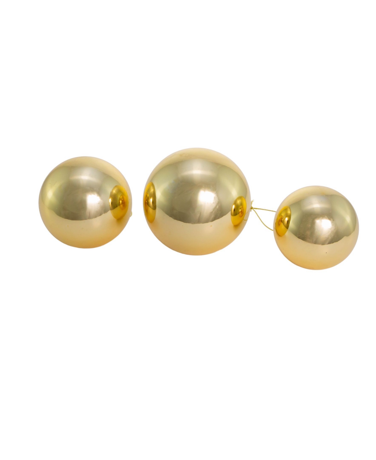 Kurt Adler 60-80 Shiny Glass Ball Ornaments 20 Piece Set - Gold-Tone