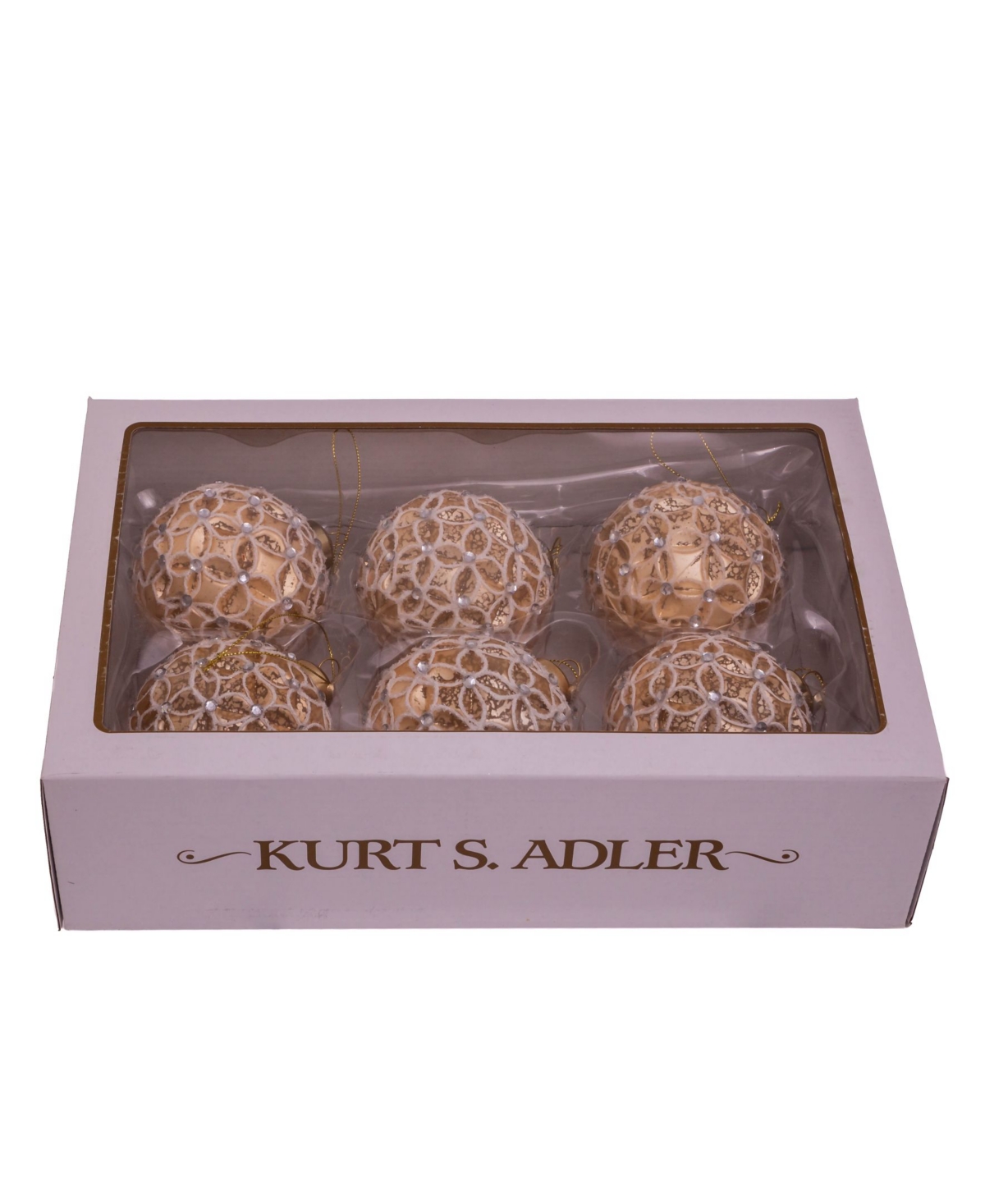 UPC 086131601477 product image for Kurt Adler 80 Mm Lattice Glass Ball Ornaments 6 Piece Set | upcitemdb.com