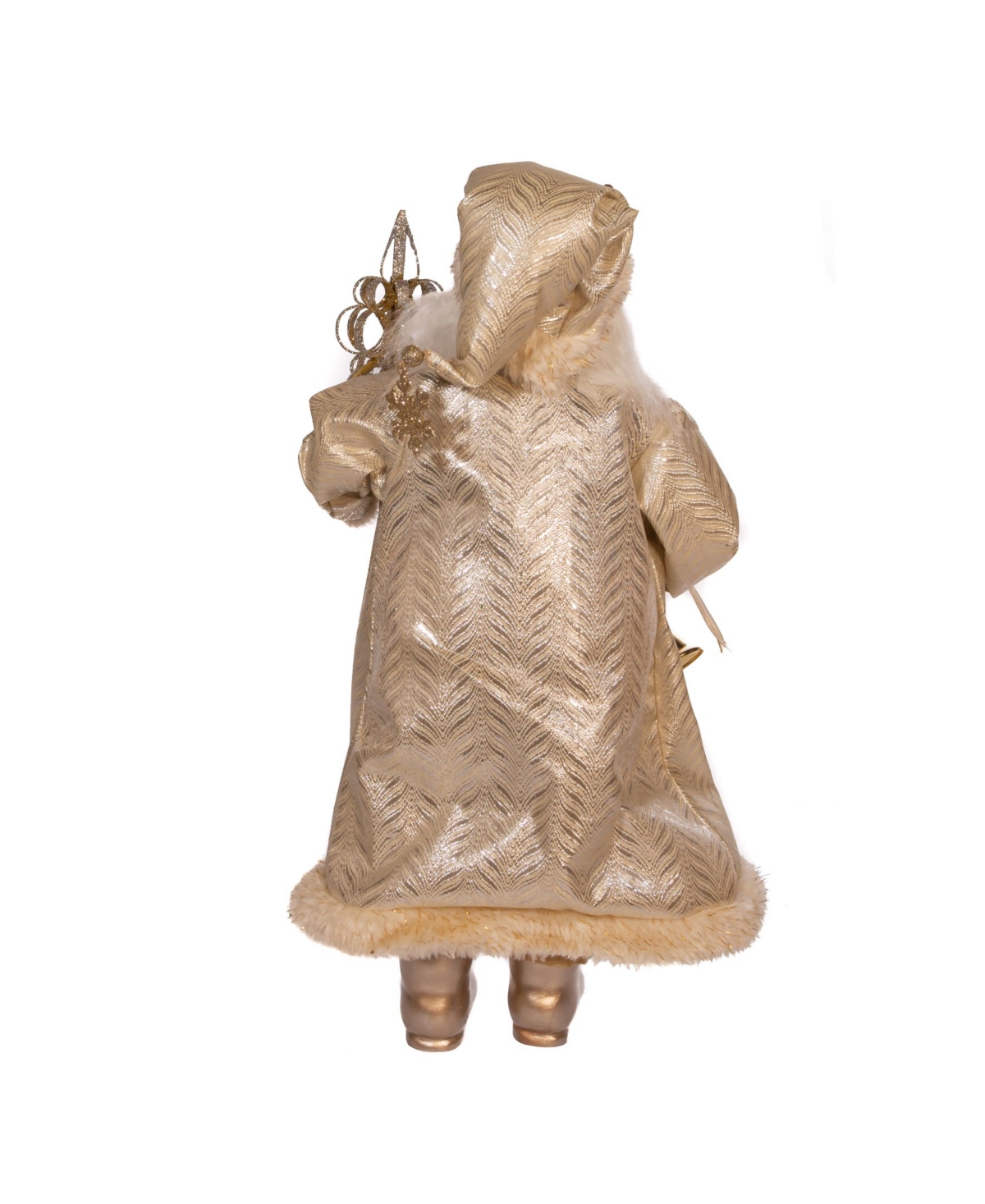 Kurt Adler Light Santa with Staff and Bells - Gold-Tone