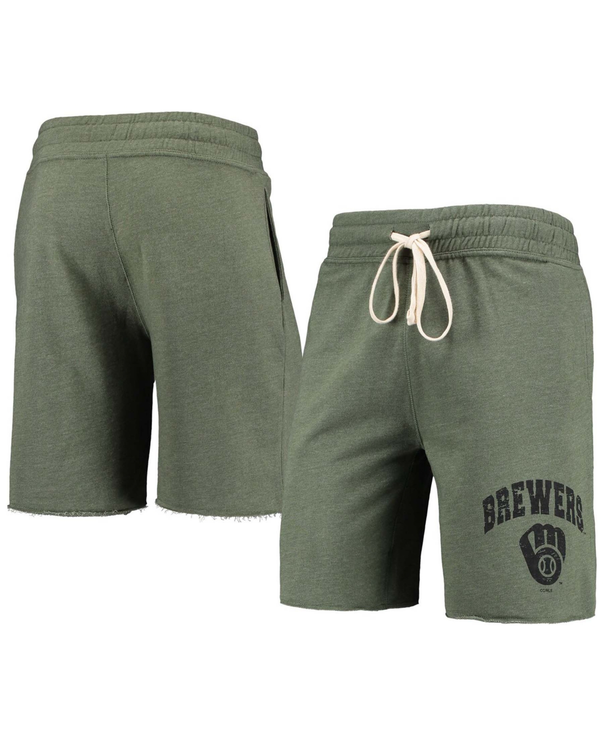 Shop Concepts Sport Men's Milwaukee Brewers Mainstream Tri-blend Shorts In Olive