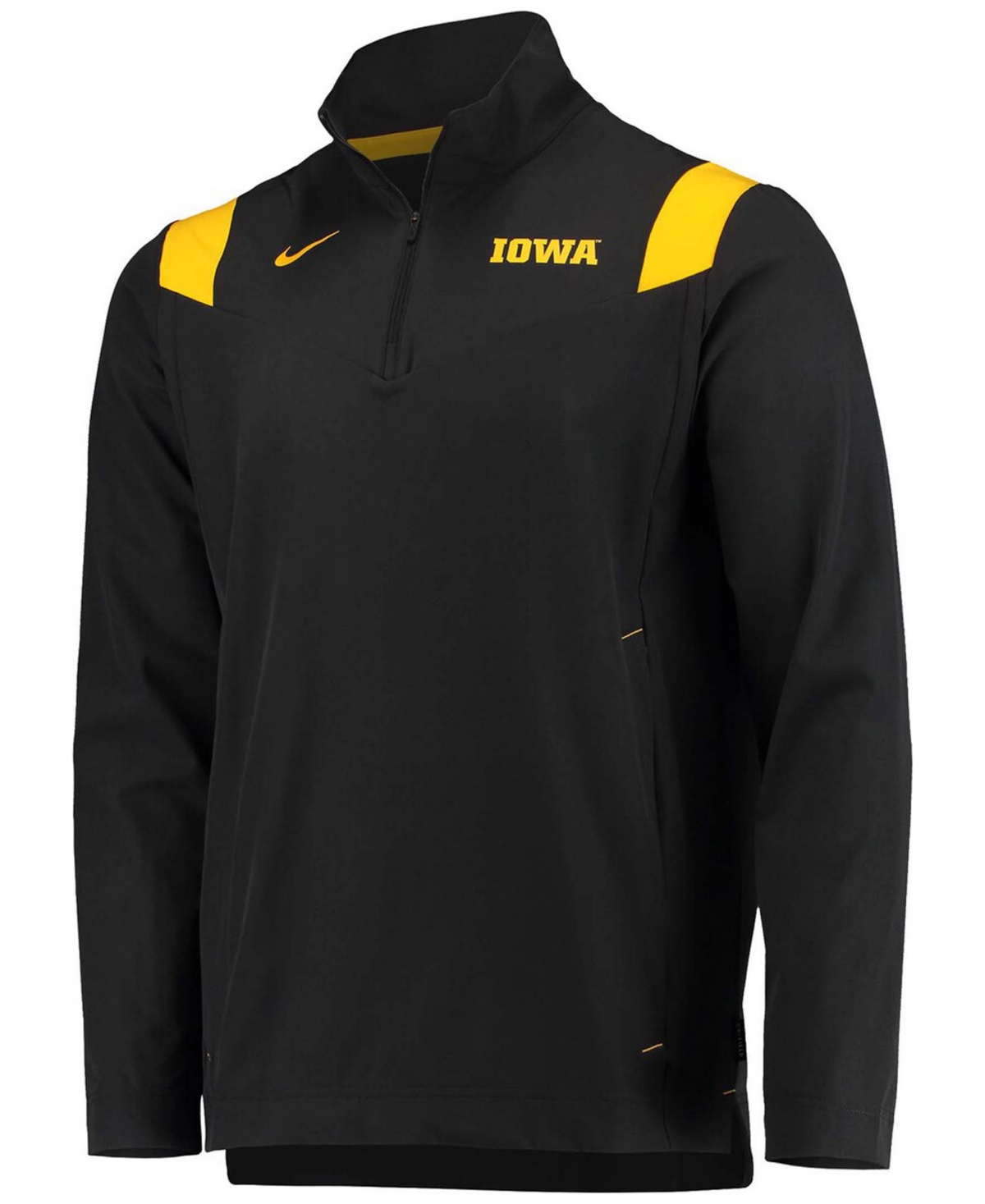 Shop Nike Men's Black Iowa Hawkeyes 2021 Team Coach Quarter-zip Jacket In Black,unig