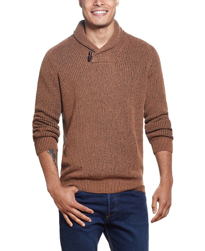 Weatherproof Vintage Men's Shaker Toggle Shawl Collar Sweater - Macy's