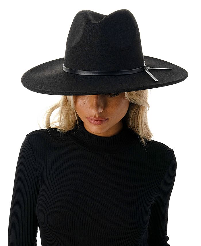 Marcus Adler Women's Wool Blend Felt Hat with Vegan Leather Band Macy's