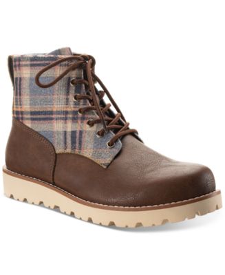 Sun+Stone Men\'s Wilder Plaid Lug Sole Boots Blundstone #2239 Lug Sole Chelsea Boot - Rustic Brown  main image 2