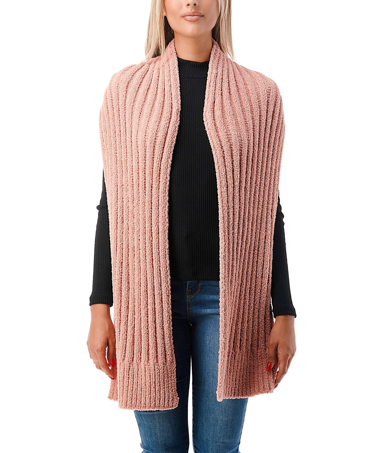 Women's Ultra Soft Ribbed Solid Scarf - Ivory