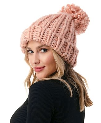 Women's Luxe Chunky Knit Pom Cuffed Beanie