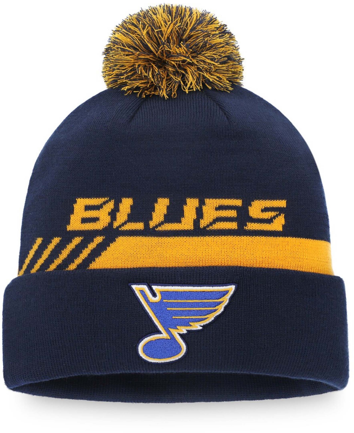 Fanatics Branded Men's St. Louis Blues Authentic Pro Team Locker Room Cuffed Knit Hat With Pom