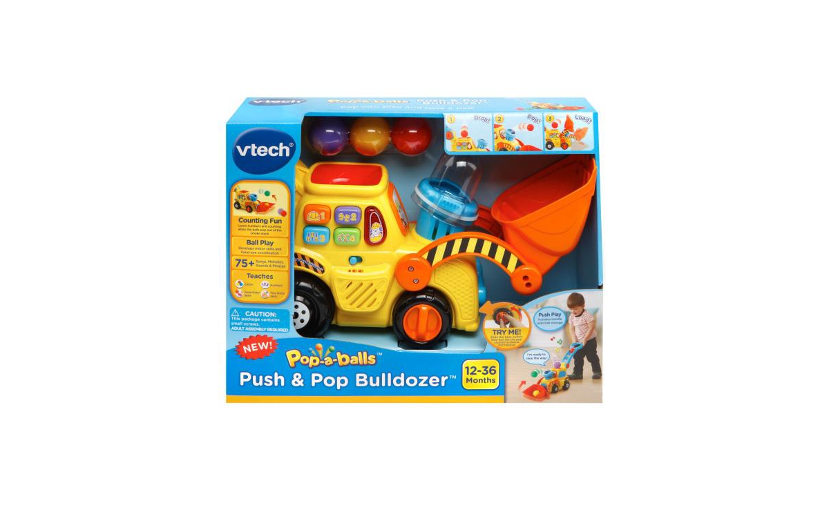 Shop Vtech Pop-a-balls Push & Pop Bulldozer In Multi Color