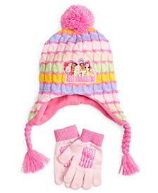 Little Girls Princesses Hat & Gloves Set