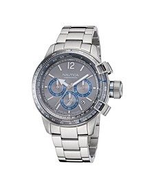 Men's Silver-Tone Stainless Steel Bracelet Watch 46mm