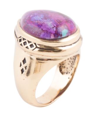 Barse Women's Havana Bronze and Purple Turquoise Statement Ring - Macy's
