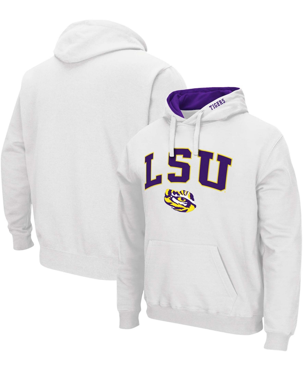 Shop Colosseum Men's White Lsu Tigers Arch Logo 3.0 Pullover Hoodie