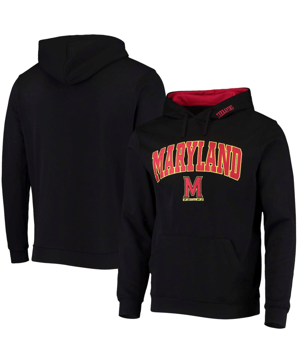 Shop Colosseum Men's Black Maryland Terrapins Arch Logo 3.0 Pullover Hoodie