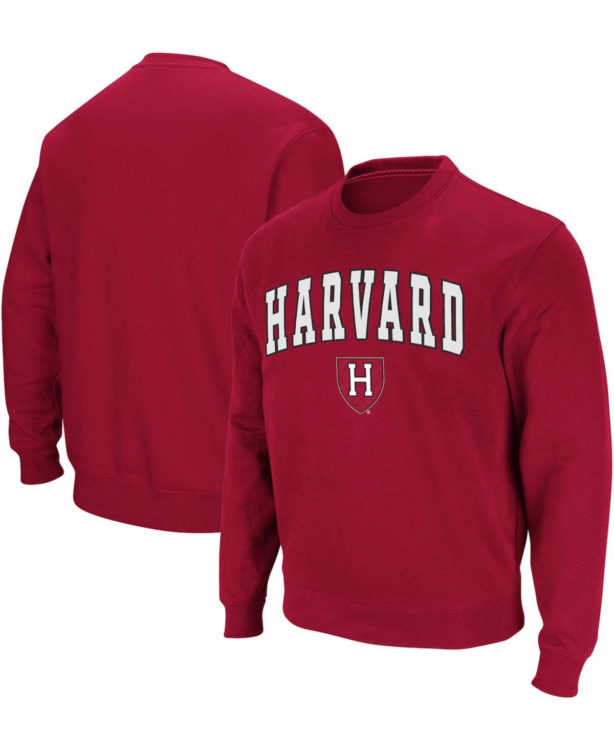 Colosseum Men's Crimson Harvard Crimson Team Arch Logo Tackle Twill Pullover Sweatshirt In Crimson