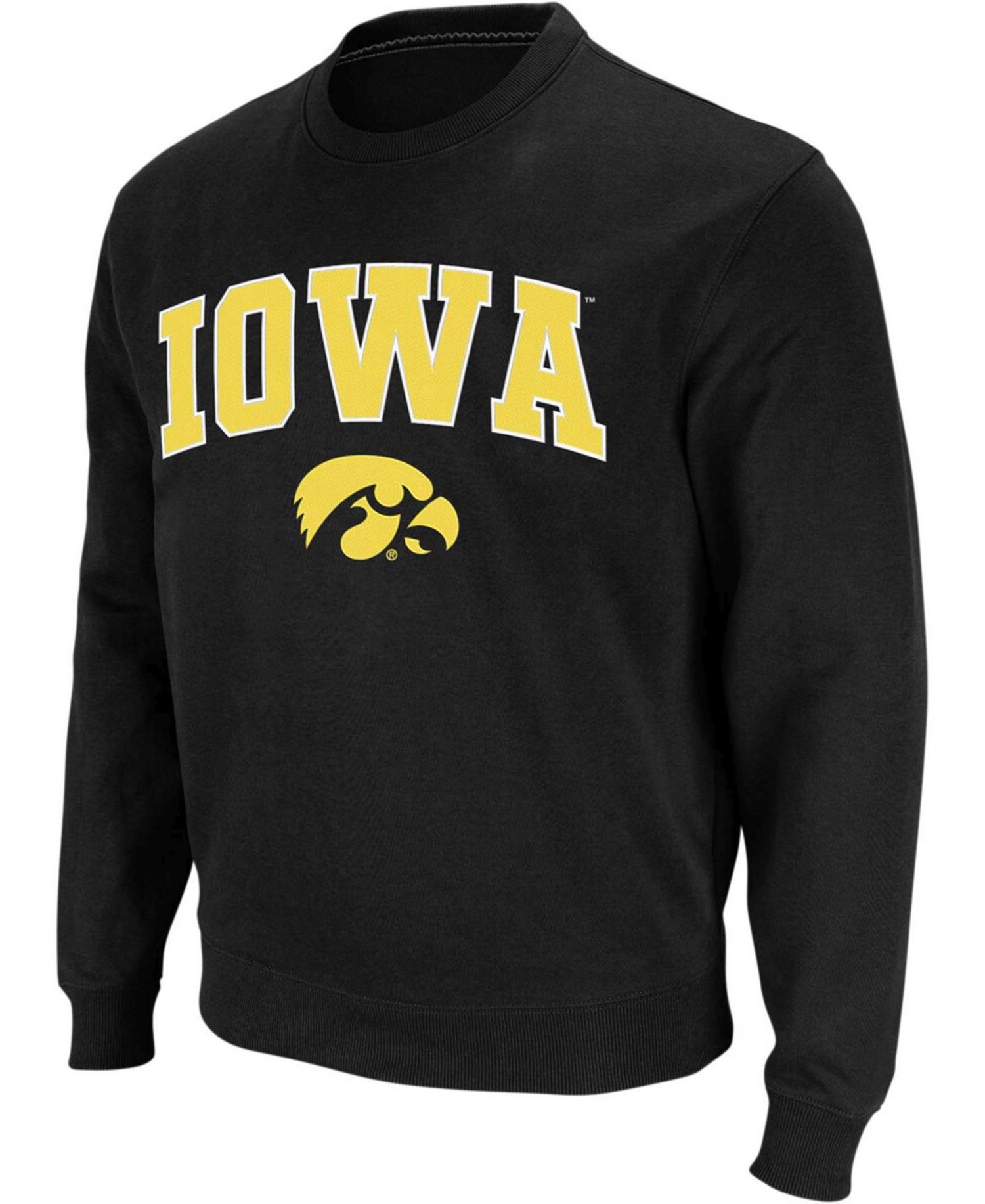 Men's Iowa Hawkeyes Arch and Logo Crew Neck Sweatshirt