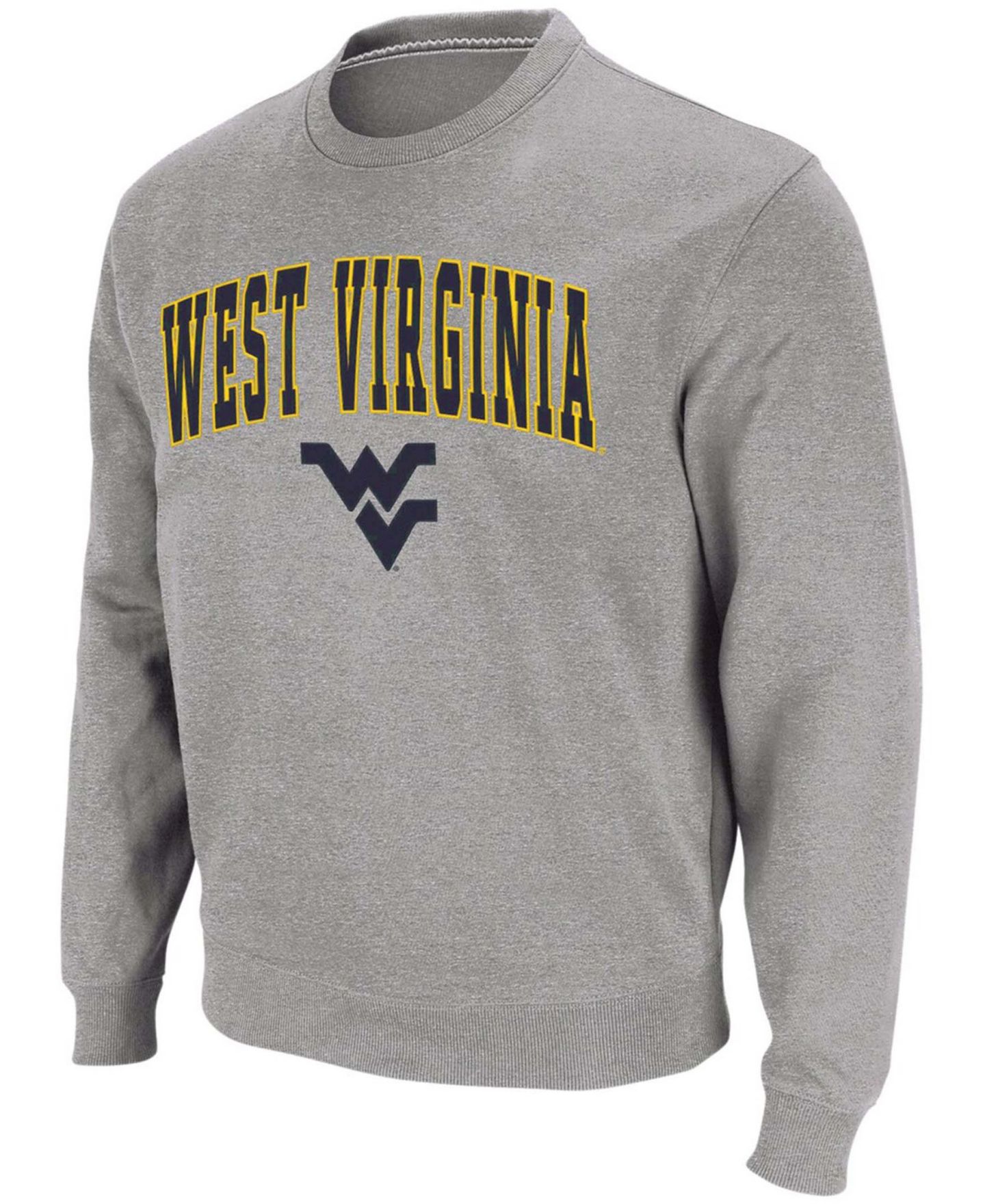 Мужская толстовка Colosseum West Virginia Mountaineers Arch and Logo Crew Neck, цвет: Меланжевый серый — фото 2