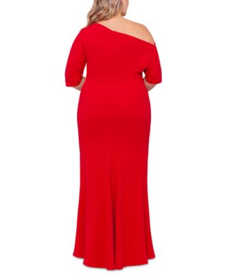 Plus Size Off-the-Shoulder Scuba Gown