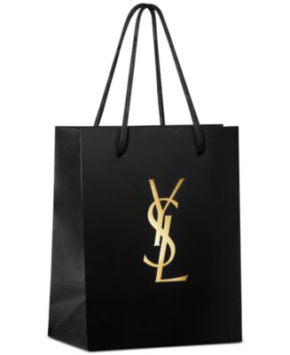 Saint Laurent Gift Bag 11 x 7.5 x 4.5” White & Black Logo + Tissue+ Ribbon  ++