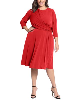 London Times Plus Size Fit & Flare Dress - Macy's