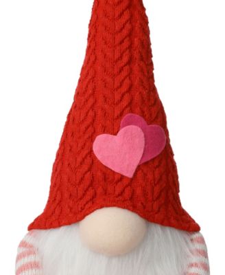 28.25" Fabric Valentine's Gnome Shelf Sitter with Dangling Legs