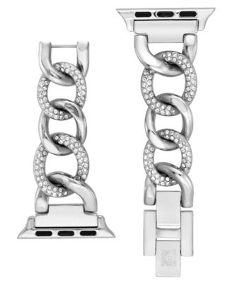 Women's Silver-Tone with Crystals Link Bracelet designed for Apple Watch&reg; 42mm (Series 1-3 only) & 44/45/46/49mm (Ultra & Ultra 2)