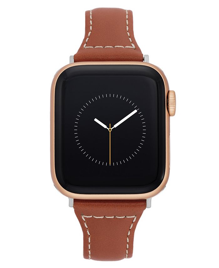 Anne Klein 38 40 41mm Apple Watch Band in Brown Premium Leather