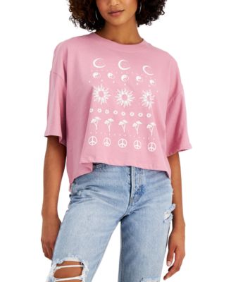 Pretty Rebellious - Juniors' Peace Celestial Graphic T-Shirt