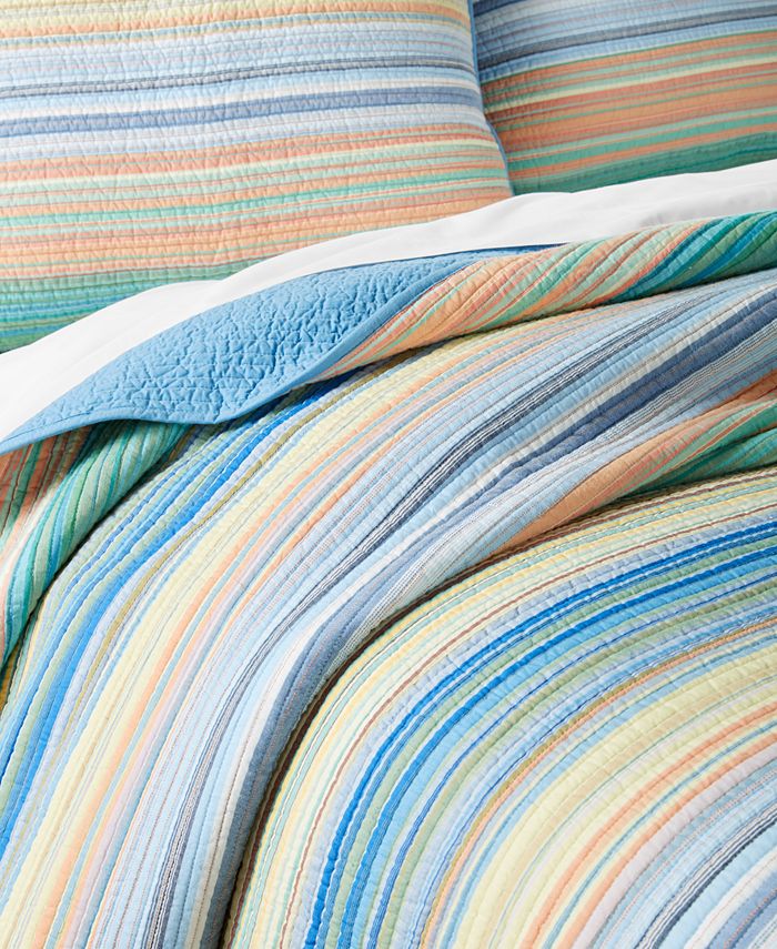 Martha Stewart Collection Hello Sunshine Yarn Dye Striped Quilt, Twin, Created for Macy's Macy's