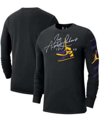 Brand Men's Los Angeles Lakers Statement Edition Signature Laces Long Sleeve T-Shirt
