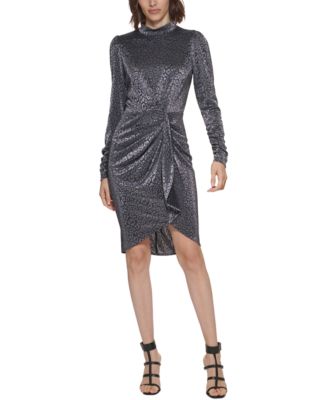 macy's silver cocktail dress