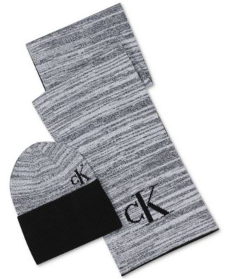 Calvin Klein - Men's Marled Scarf & Beanie Hat Gift Set