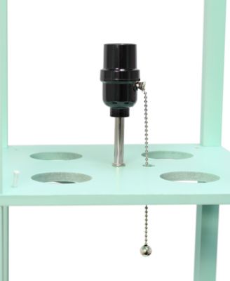 Column Shelf Floor Lamp with Linen Shade