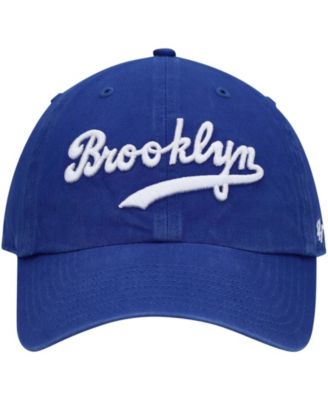 Men's Royal Brooklyn Dodgers Logo Cooperstown Collection Clean Up Adjustable Hat