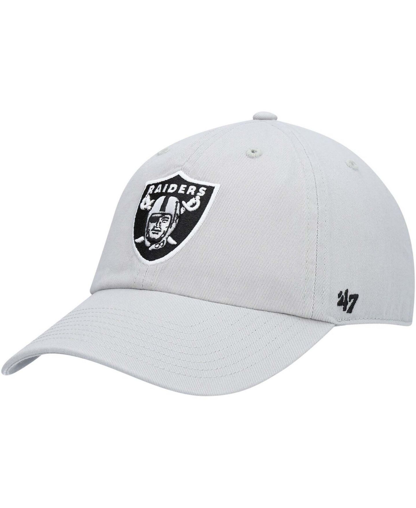 Мужская кепка '47 Brand Gray Las Vegas Raiders Secondary Clean Up Adjustable Hat — фото 1