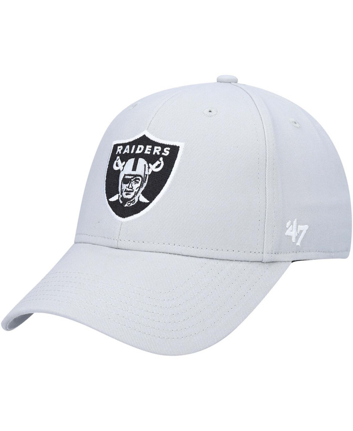 Shop 47 Brand Boys Silver Las Vegas Raiders Basic Secondary Mvp Adjustable Hat